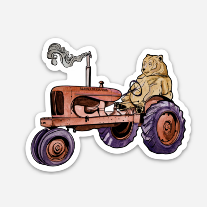 2023 Die Cut Bear Tractor Stickers