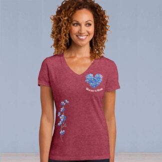 Forget-Me-Not Heart with Ivy - Heathered Red