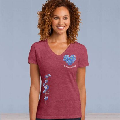 Forget-Me-Not Heart with Ivy - Heathered Red