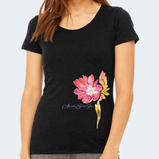 2019 V Flower Tee - Black