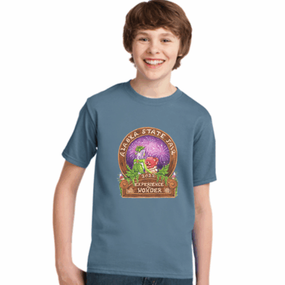 Youth Stonewashed Blue Tee 2022 Logo