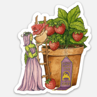 2022 Strawberry Pot Vinyl Sticker